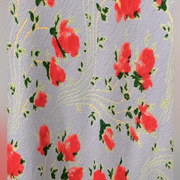 Vintage April Cornell Sleeveless Blue Floral Midi Dress – Size Small - Picture 6 of 6